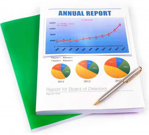 Publicly-traded companies typically provide information about their financial position to shareholders via the company's annual report.