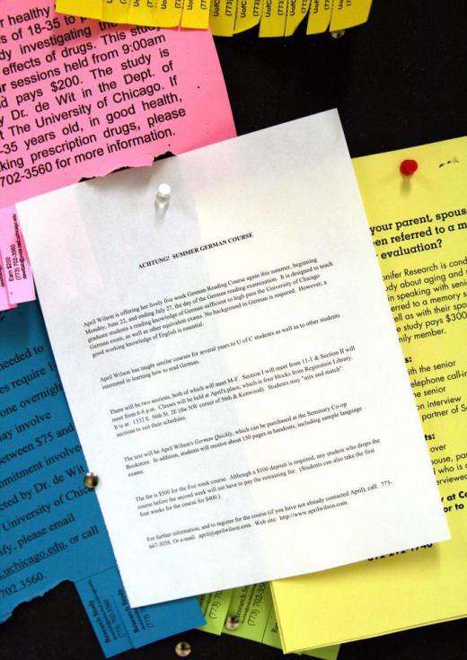 Some kinds of paperwork are hung on bulletin boards.