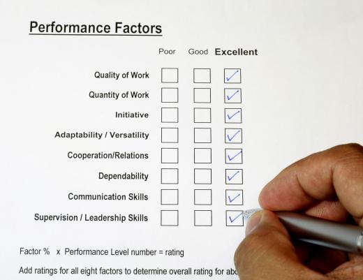 An employee performance evaluation helps a manager keep track of performance over time.