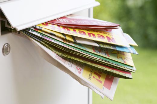 Sales flyers are used as part of a direct mail advertising campaign.