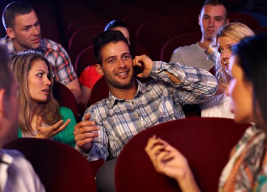 Proper etiquette dictates that phones should be shut off at a movie theater.