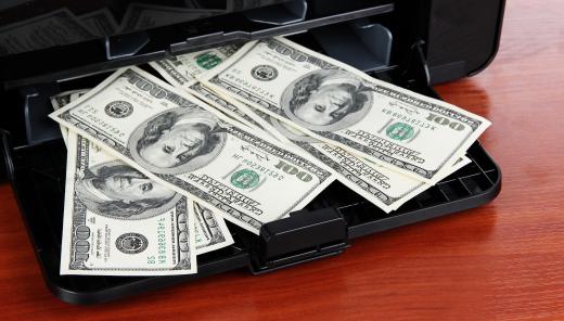 Counterfeit money printed on a desktop printer feels very different from legitimate money.