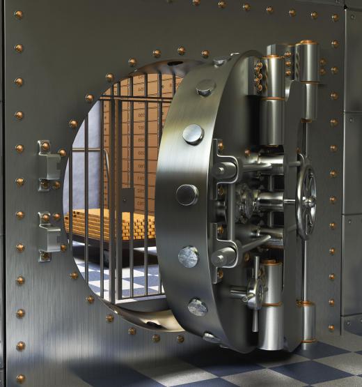 Safe deposit lockers are usually stored inside bank vaults, where there is a high level of security.