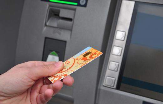 ATM processing begins when a person inserts a bank card.