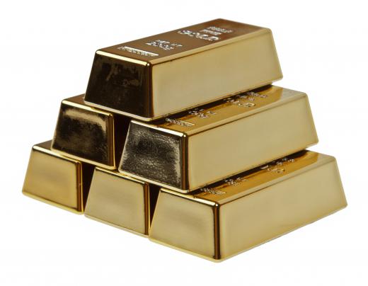 Stack of gold bars.