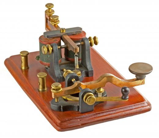 The telegraph, a telecommunications device, was invented during the 19th century.